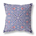 Homeroots 28 in. Geostar Indoor & Outdoor Throw Pillow Blue & Red 415060